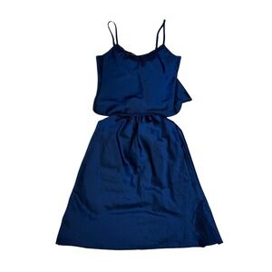 Vintage 1980s Blue Slip Suit Cami/Slip Royal Blue Made in the USA tag M fits S